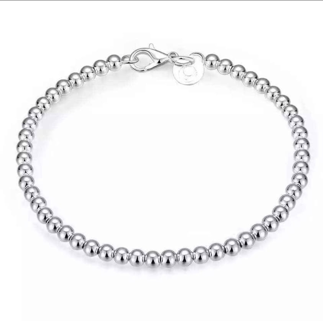 925 Sterling Silver Beaded Bracelet (1 left )