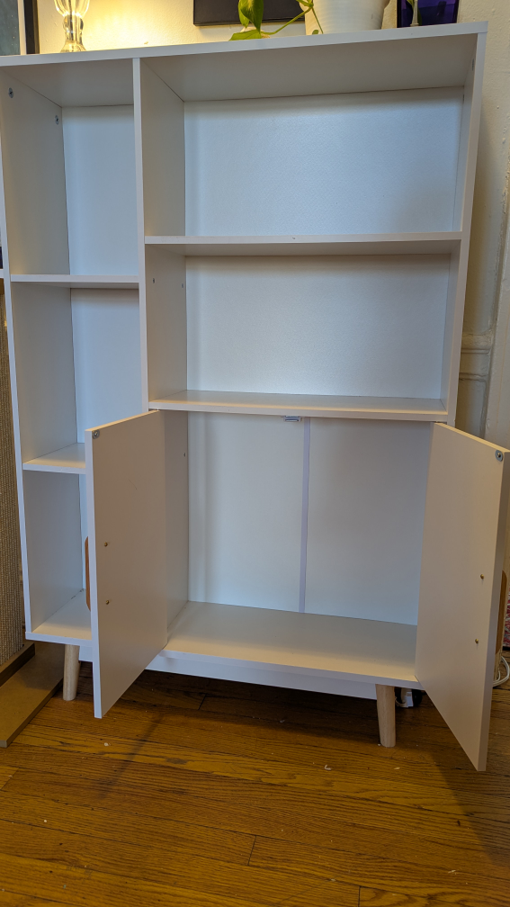 White Modern Contemporary Cabinet Bookcase