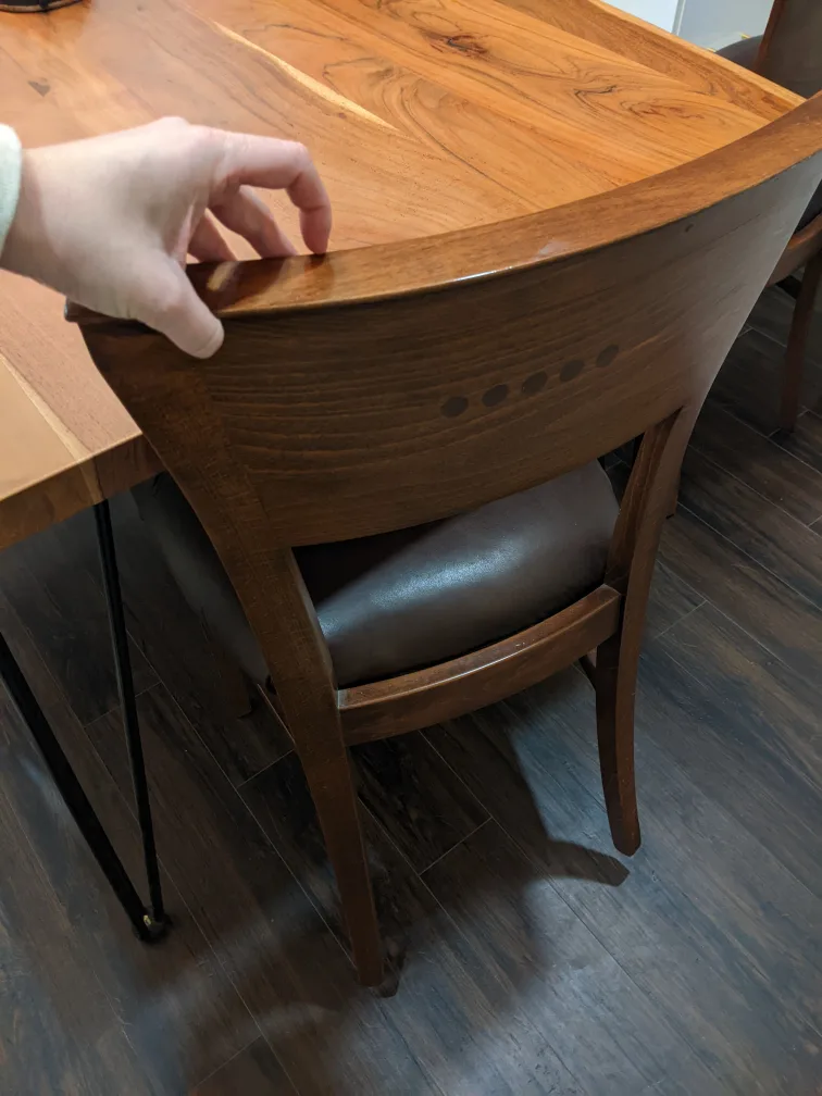 Set of 4 Wooden Leather Dining Chairs image indicator(5)