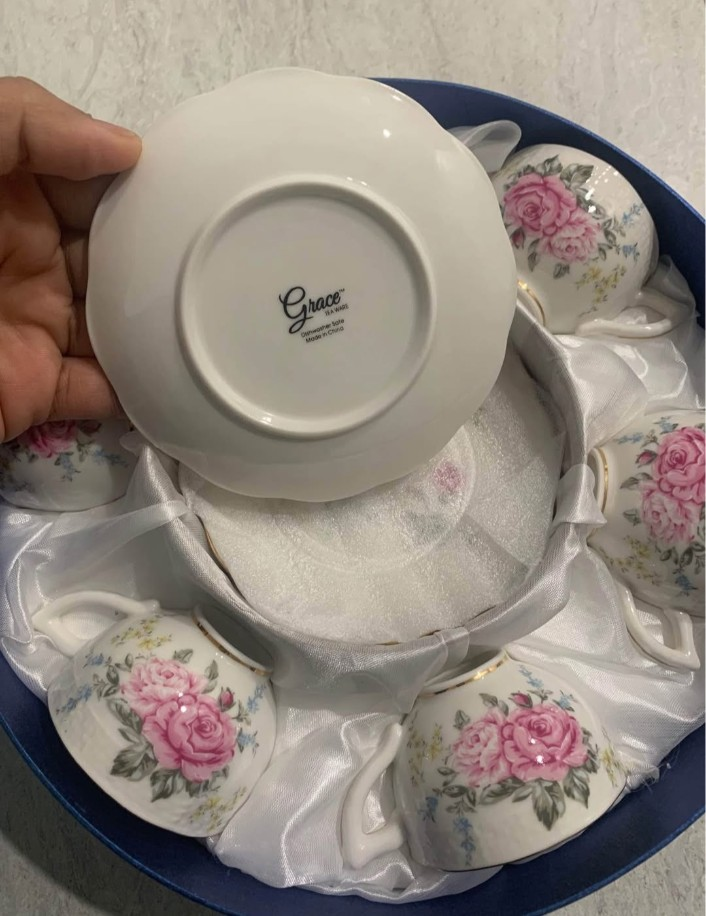 Grace Fine China Teacup and Saucer Set - photo 3