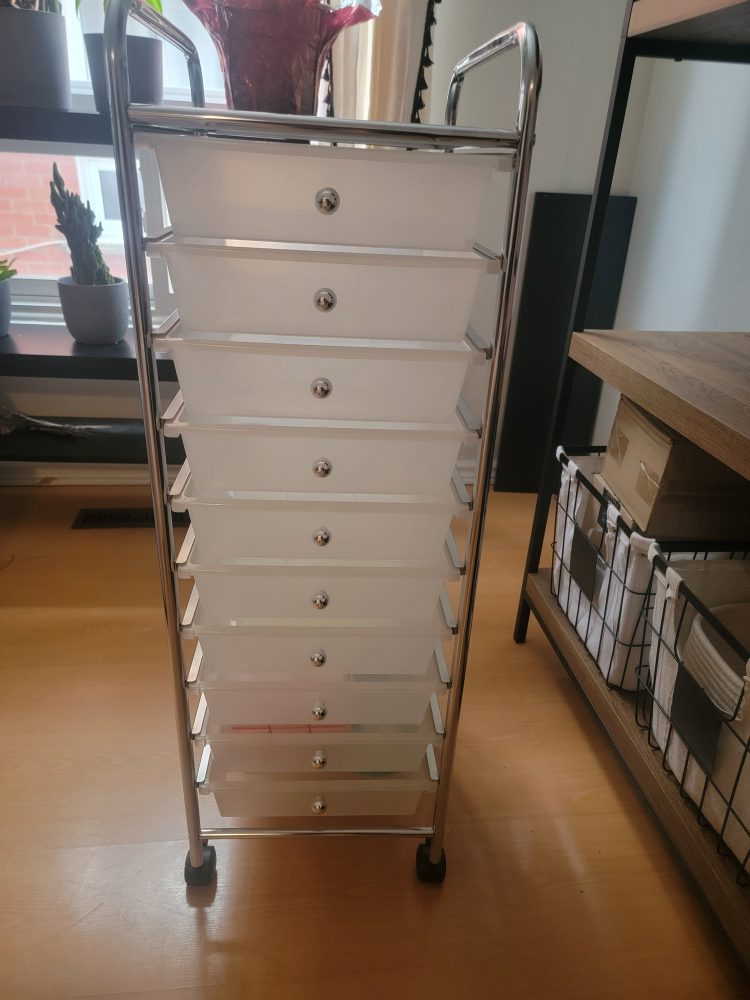 Ten-Drawer Rolling Cart Organizer