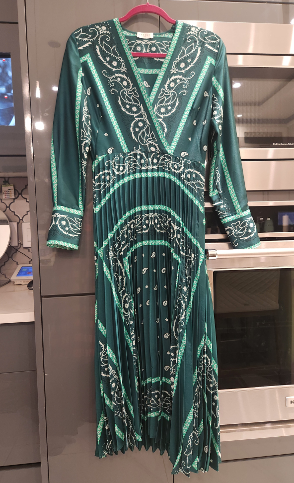 Sandro Green Pleated Midi Dress - photo 2