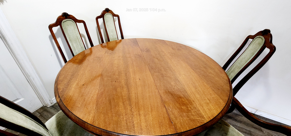 moving sale .Vintage Wooden Dining Table Set with 6 chairs - photo 2
