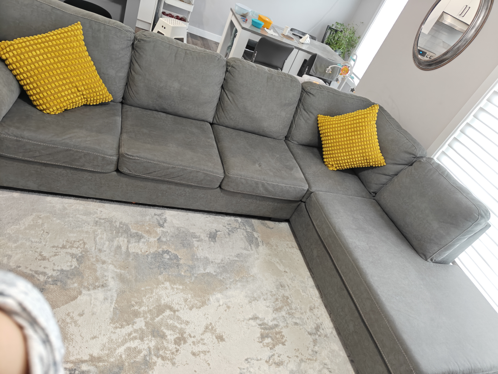 Grey L-Shaped Sectional Sofa - photo 3