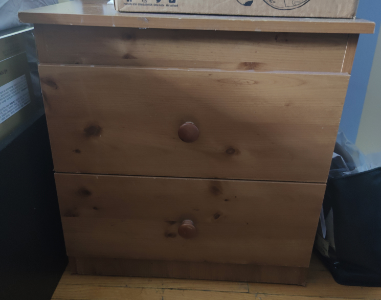 Two-drawer Wooden Nightstand