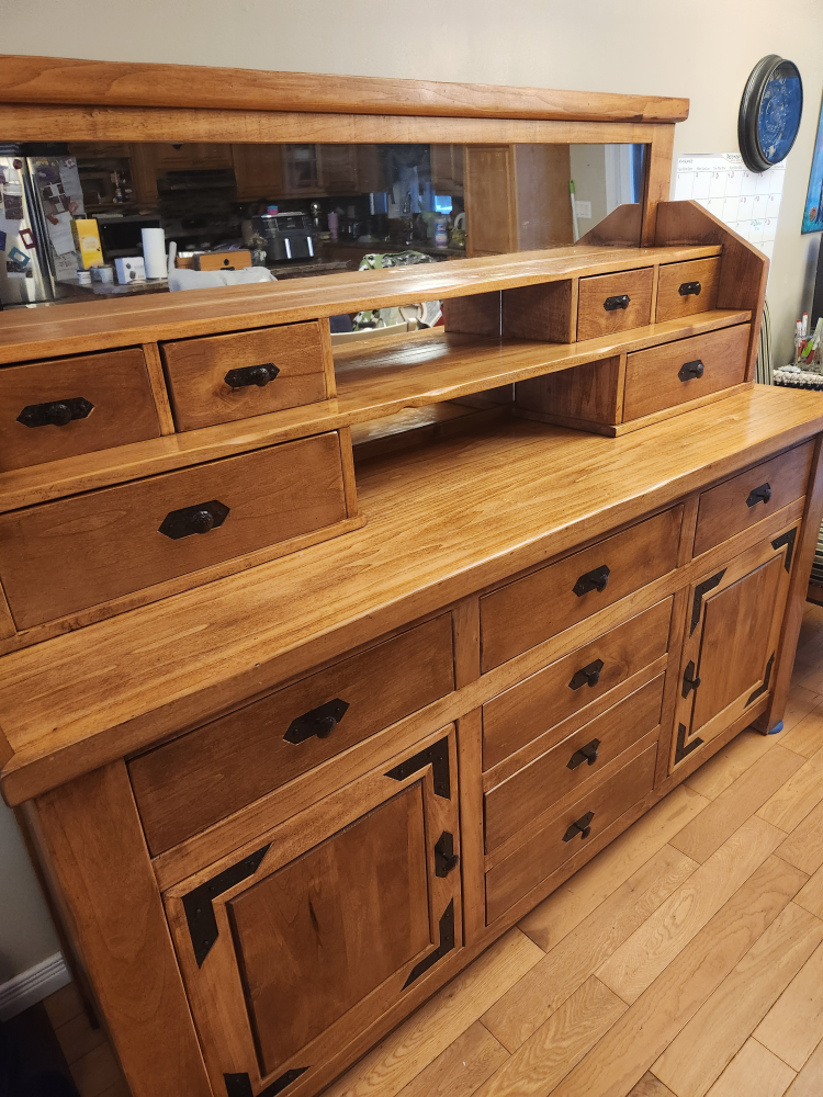 Handcrafted solid wood sideboard and hutch