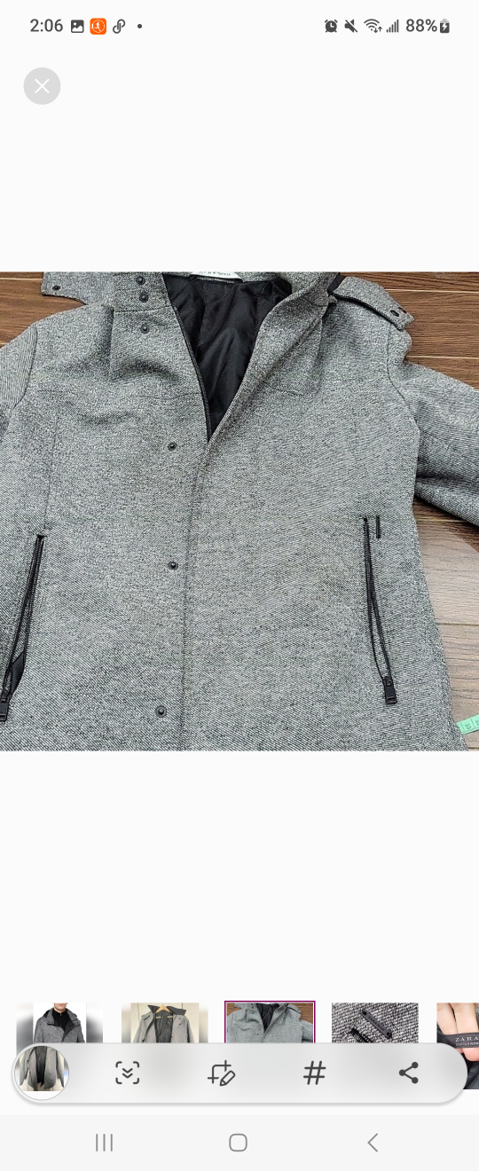Zara Man Grey Tweed Jacket, Size S - photo 3