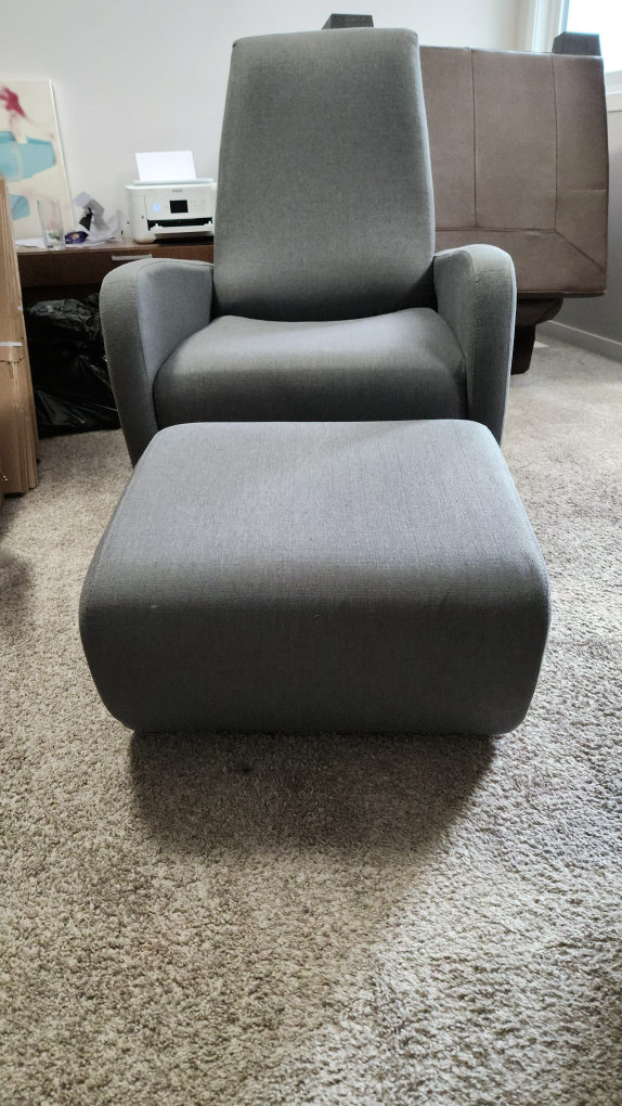 3 - EQ3 Rocker Chairs with Ottomans - photo 2