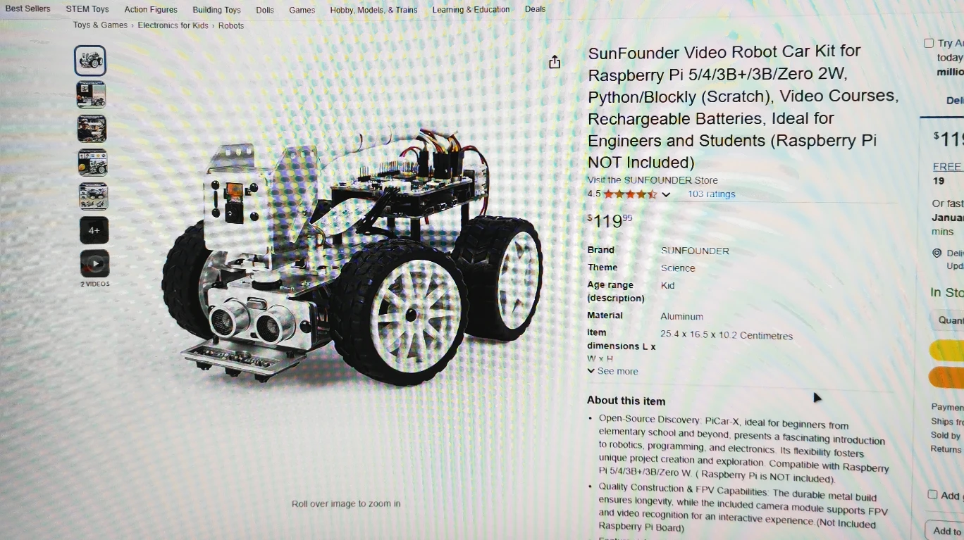 SunFounder PiCar-X AI Self-Driving Robot Car Kit