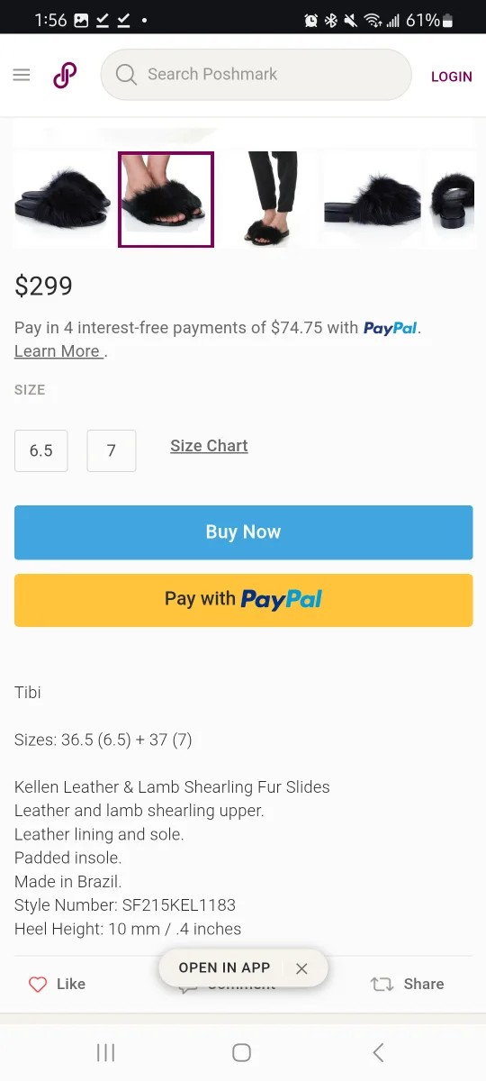 Tibi Kellen Black Shearling brazilian fur slides image indicator(8)