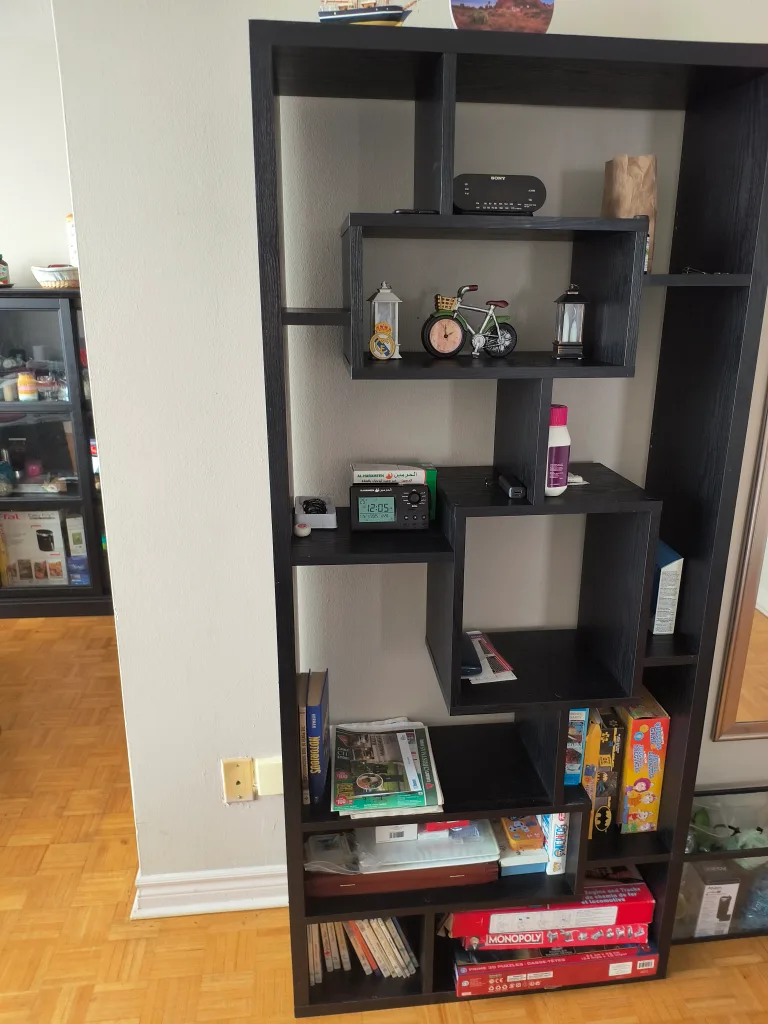 Black Bookcase with Unique Design image indicator(5)