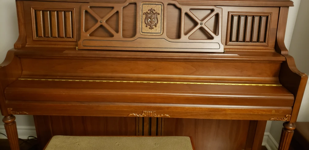 Vintage Upright Piano with two Bench
