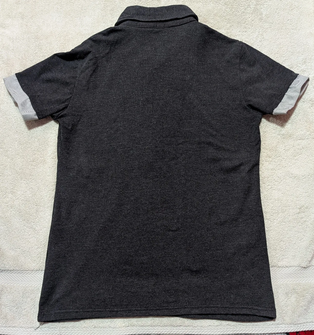 Men's Charcoal Grey & Silver Two-Tone Polo Shirt image indicator(2)