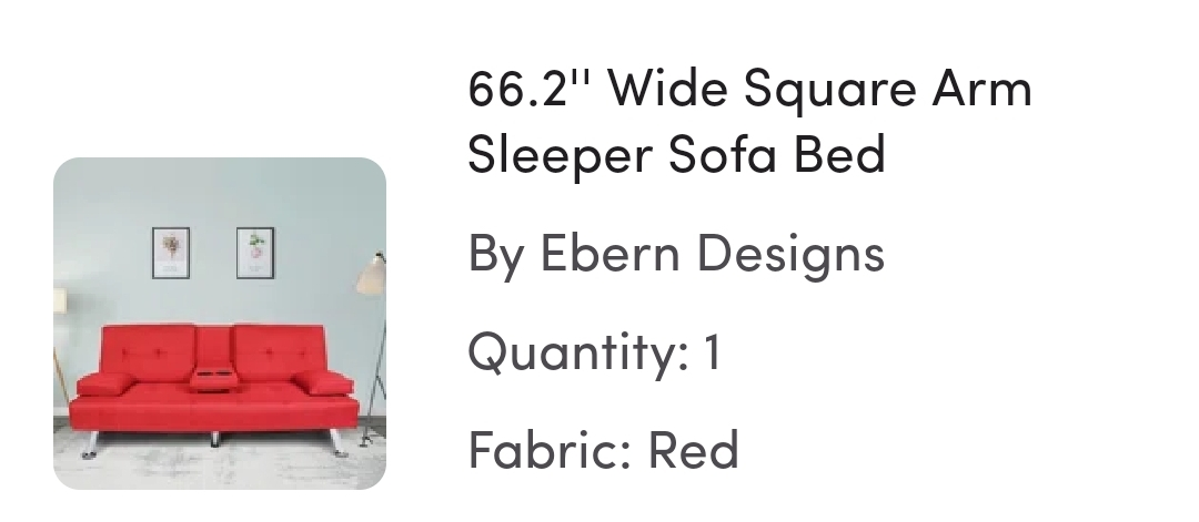 Ebern Designs Red Sleeper Sofa Bed