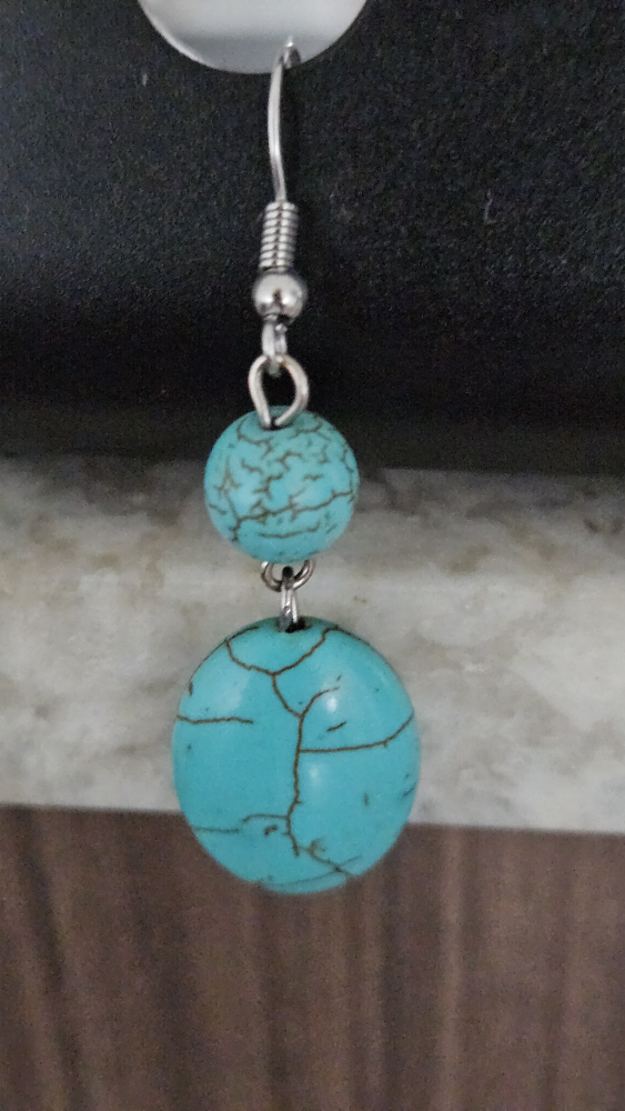 NEGOTIABLE - New Turquoise Statement Earrings - photo 2
