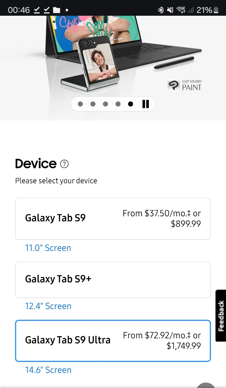 Samsung Galaxy Tab S9 Ultra 14.6" Tablet thumbnail