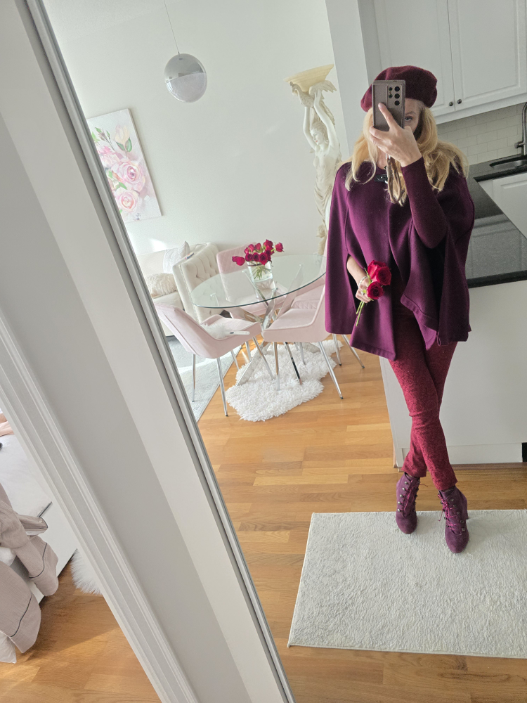 Burgundy cape