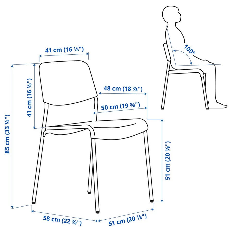 IKEA 804.227.65  UNMUND Dining Chair - Grey - photo 5