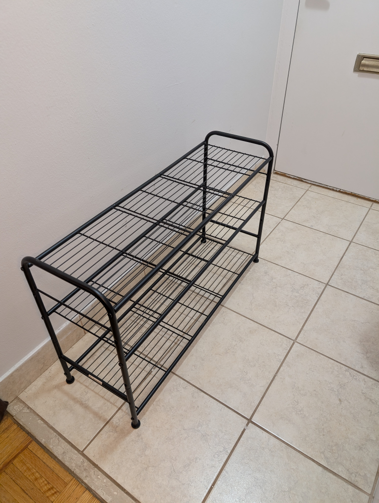 Three-Tier Black Metal Shoe Rack - photo 2