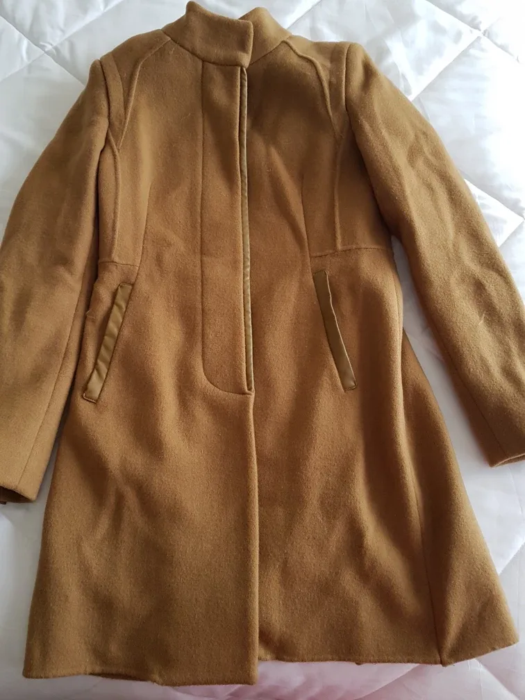 Romantic Purple Room Camel Wool Coat image indicator(2)