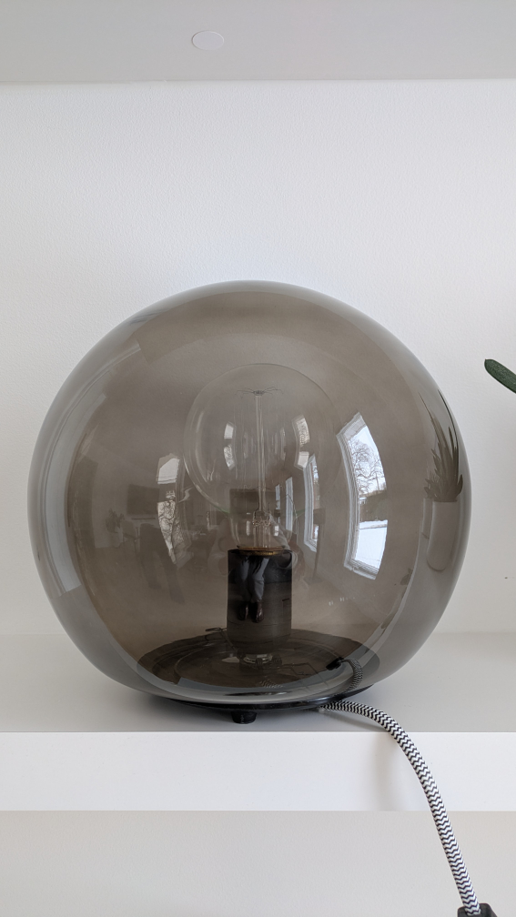 Smoked Glass Globe Table Lamp Ikea Fado