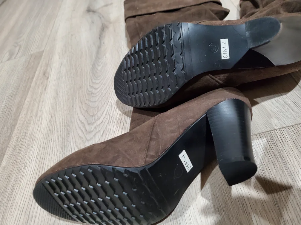 New  brown Suede knee high Boots image indicator(2)