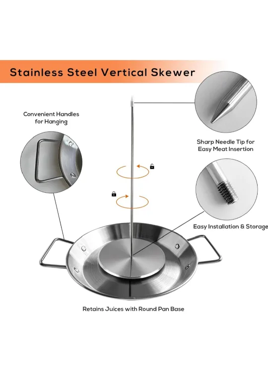 Stainless Steel Vertical Skewer Rotisserie Kit image indicator(4)