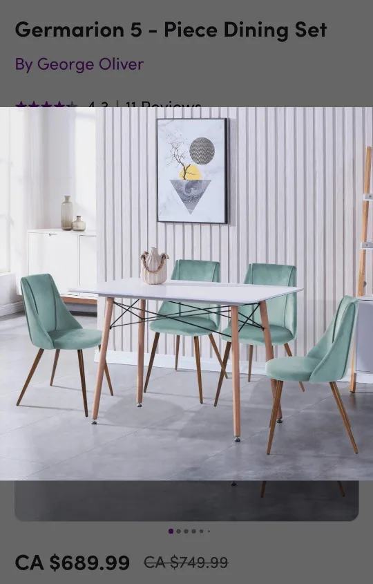white dining table with 4 chairs thumbnail