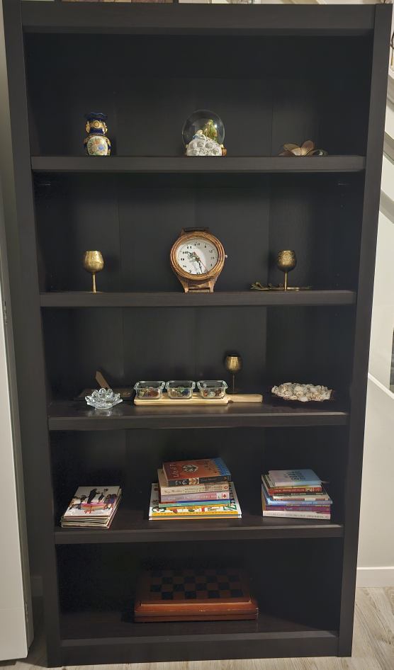 Tall Black Bookshelf - 5 Shelves - photo 2
