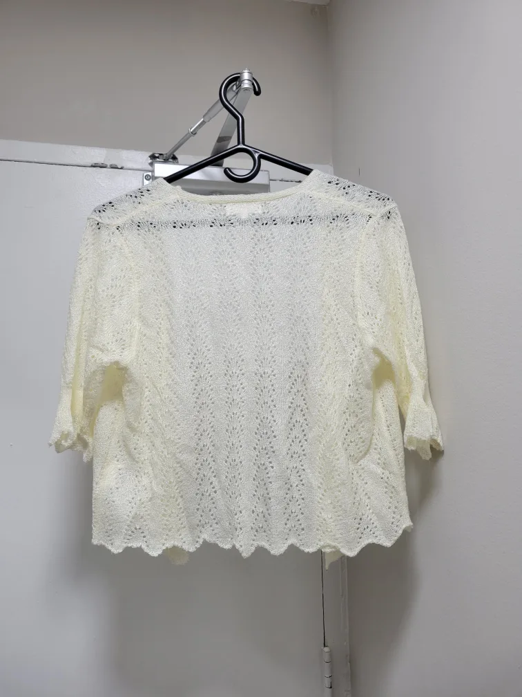 Cream-coloured Crochet Cardigan image indicator(2)