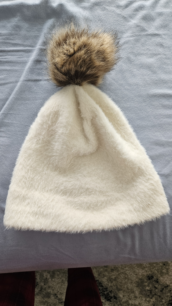 Very Warm White Pom Pom Beanie Hat - photo 5