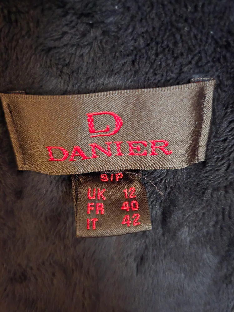 Women's Brown Leather winter coat with Faux Fur Hood image indicator(6)