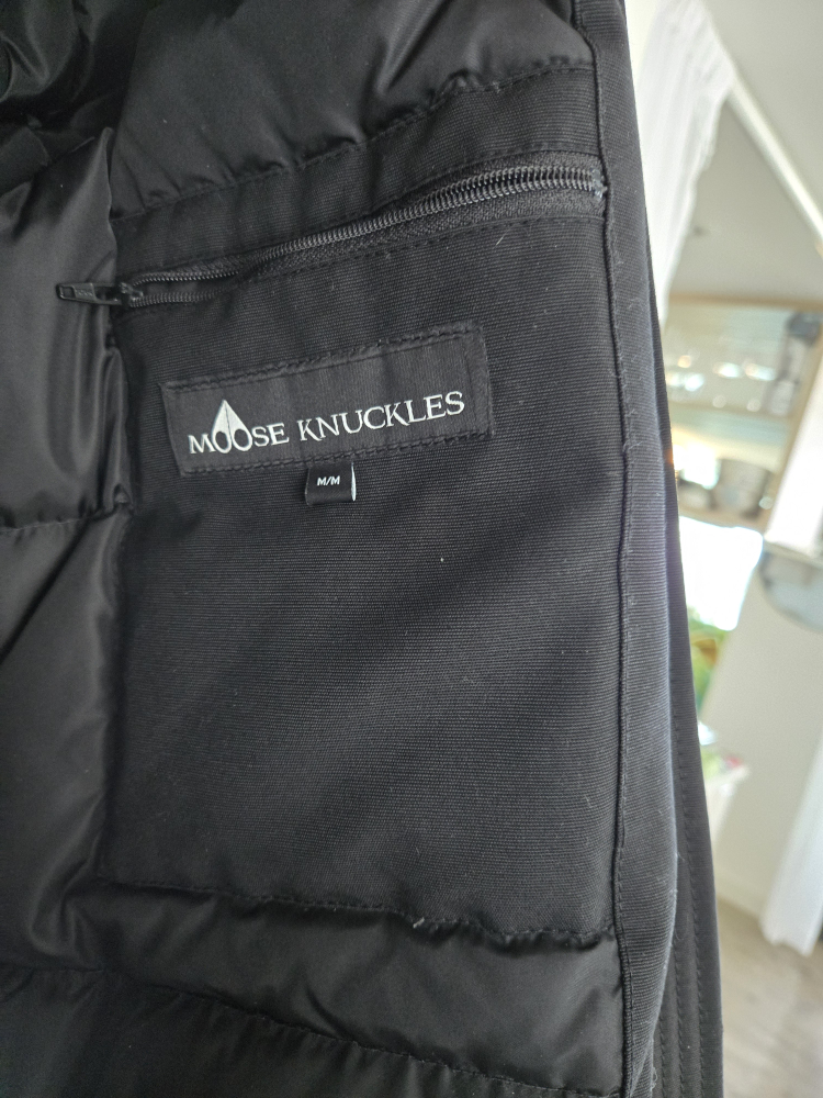 women Moose Knuckles Black Bomber Jacket with Fur Hood - photo 5