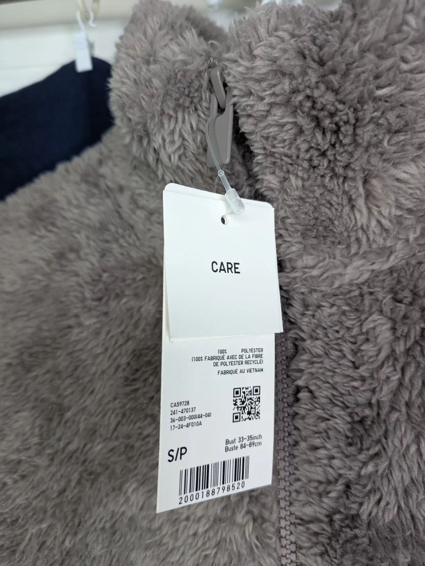 TWO UNIQLO Fuzzy Fleece Jackets - Size M & Size S image indicator(2)