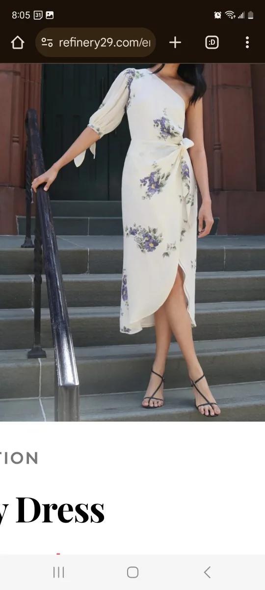 NWT Reformation Rainey- Floral One-Shoulder Midi Dress thumbnail