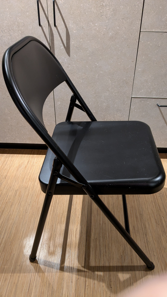 Black Metal Folding Chair - photo 2