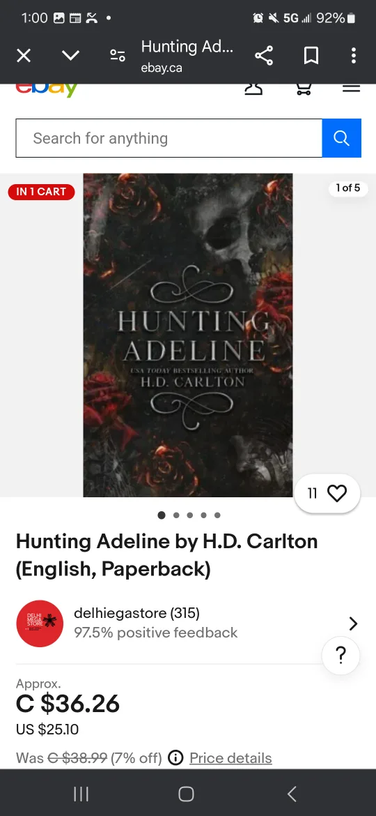 Hunting Adeline by H.D. Carlton (Paperback) New image indicator(4)