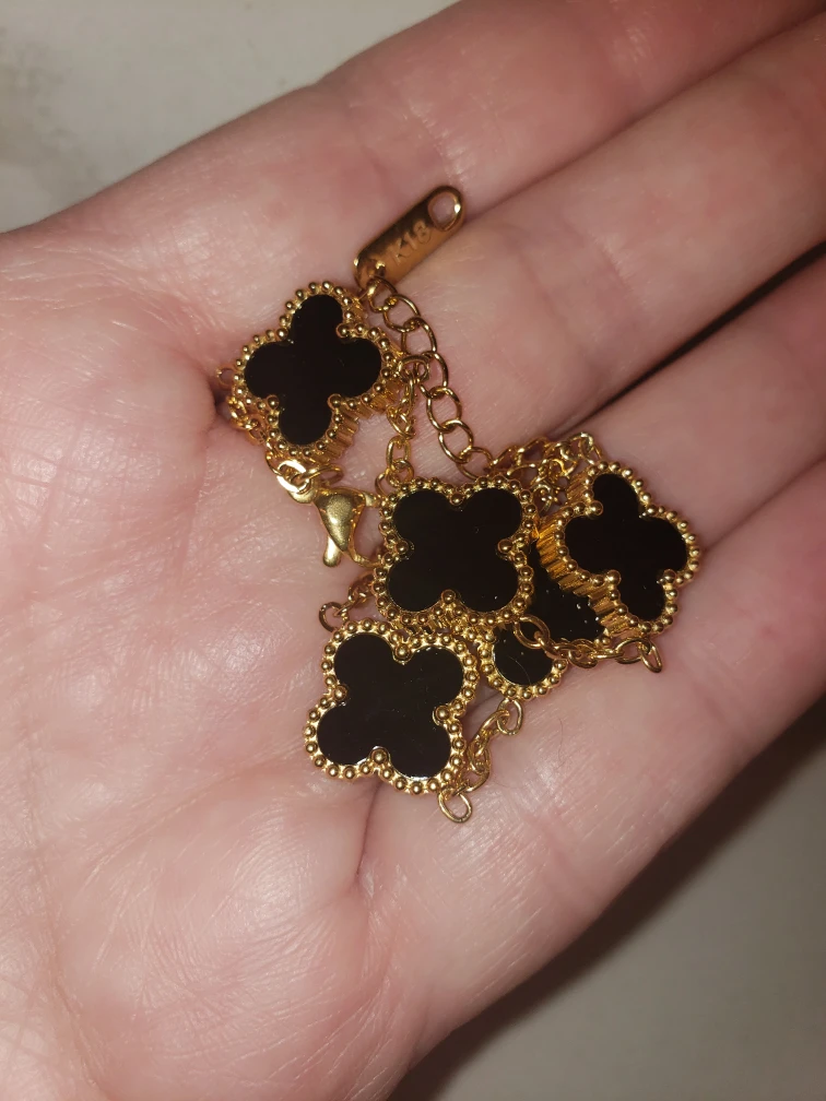 Black and Gold Clover Bracelet - photo 3