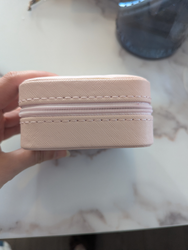 Pink Faux Leather Jewellery Travel Case