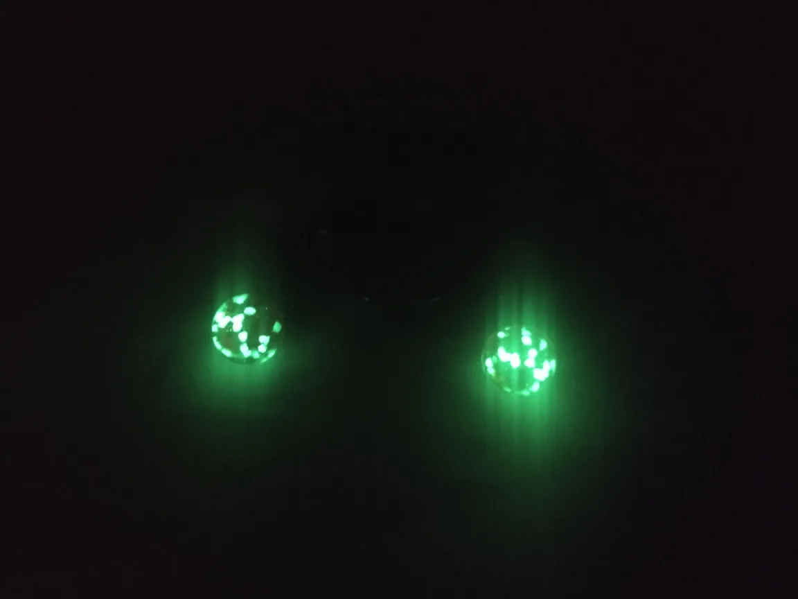 Nogu ruby .925 sterling silver firefly glass huggie earrings image indicator(3)