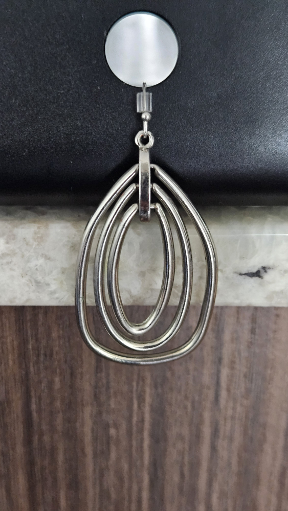 Silver Layered Teardrop Earrings - photo 4