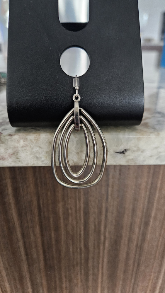 Silver Layered Teardrop Earrings - photo 5