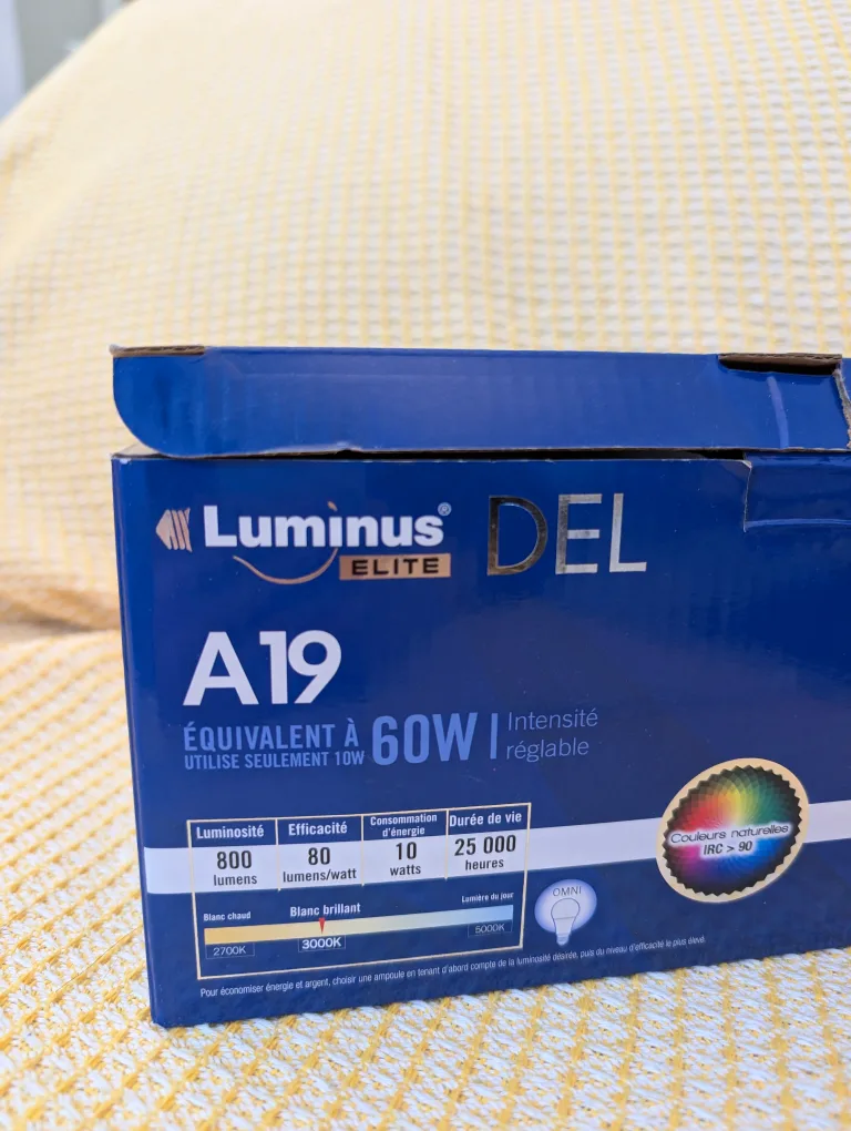 4 Bulbs Luminus DEL Elite A19 LED Bulbs 3000k image indicator(2)