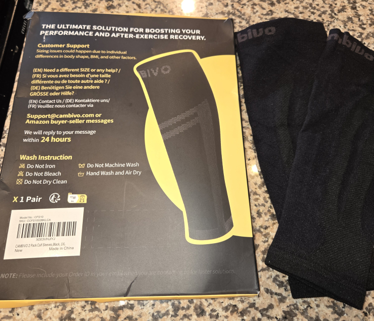 CAMBIVO Calf Sleeves - Black - Size M - photo 2