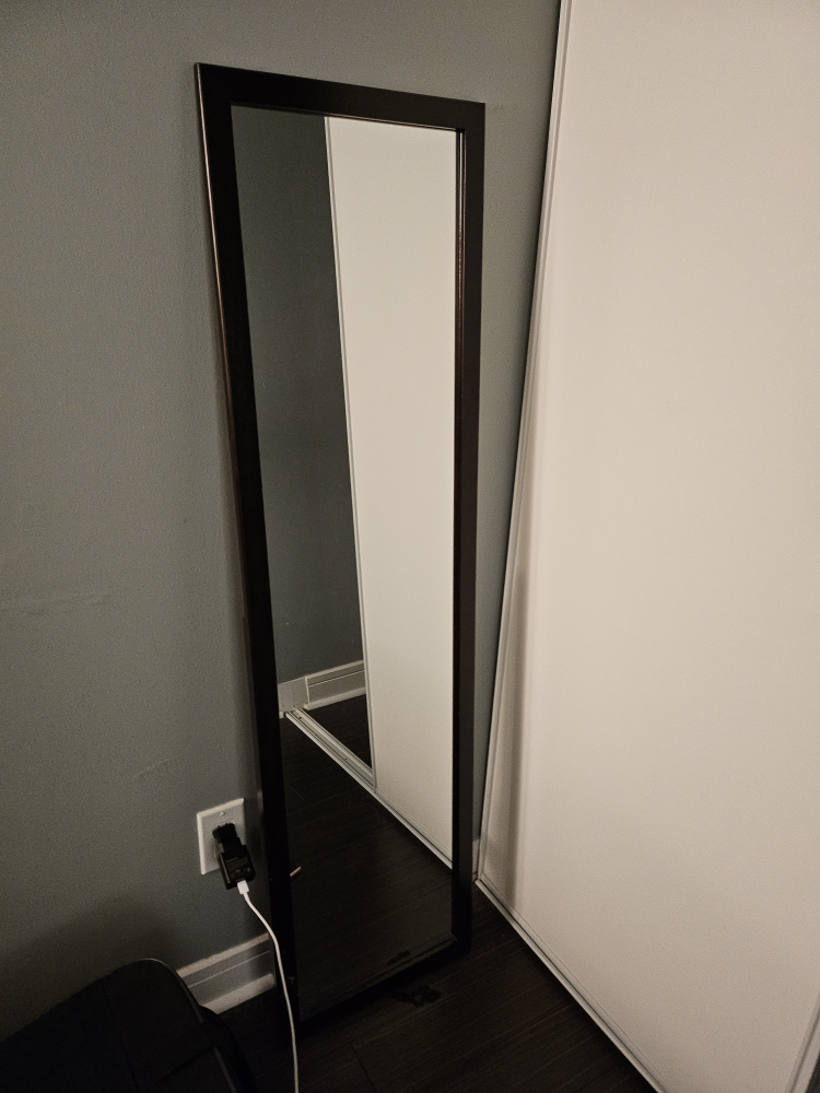 Full Length Mirror with Dark Brown Frame