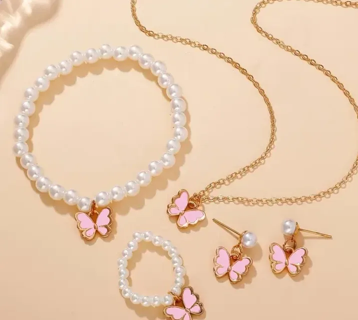 Pearl and Butterfly Jewellery Set thumbnail