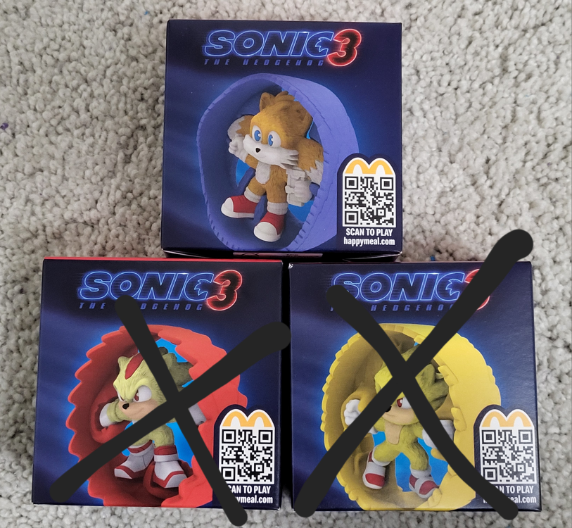 Sonic Happy Meal Toys (Tails, Super Sonic, Knuckles)