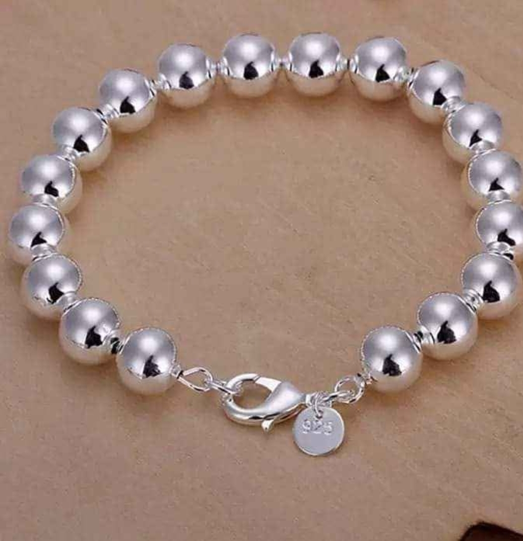 925 Sterling Silver Beaded Bracelet