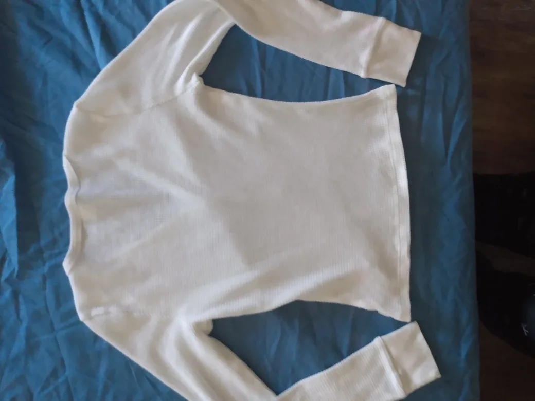 TNA Aritzia Waffle Knit Top - White - Size Medium image indicator(4)