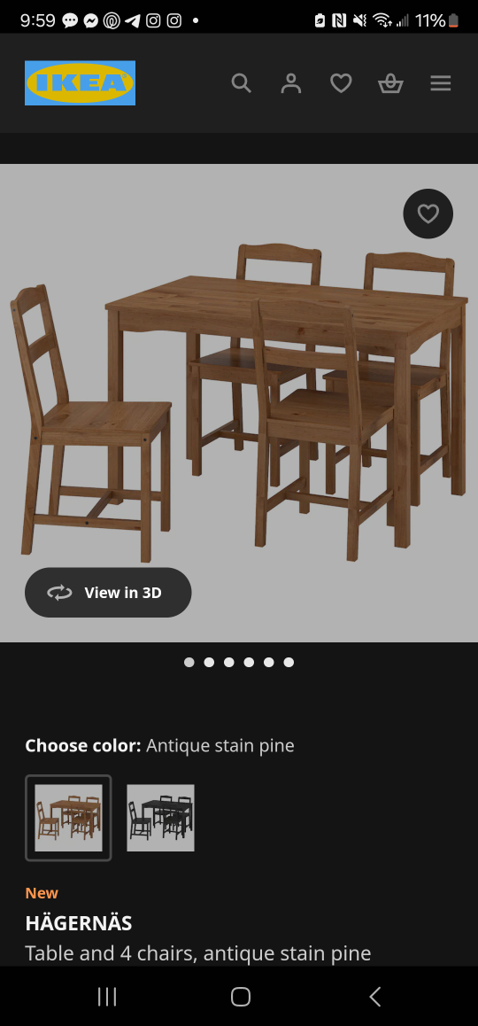 IKEA HÄGERNÄS Table and 4 Chairs Set